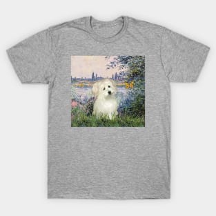 By the Seine by Monet Adapted to Include a Coton de Tulear T-Shirt